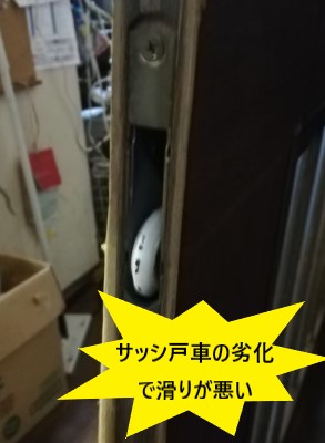 サッシ戸車　滑りが悪い